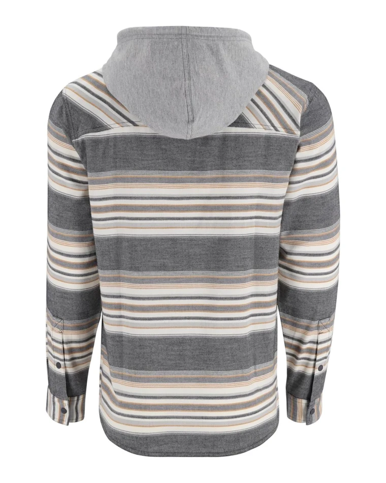 Santee Flannel Hoody: 1208 - Black / Slate Blanket Stripe