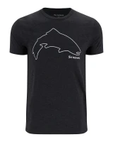Trout Outline T-shirt, kolor: 1293 - Dark Gunmetal Heather