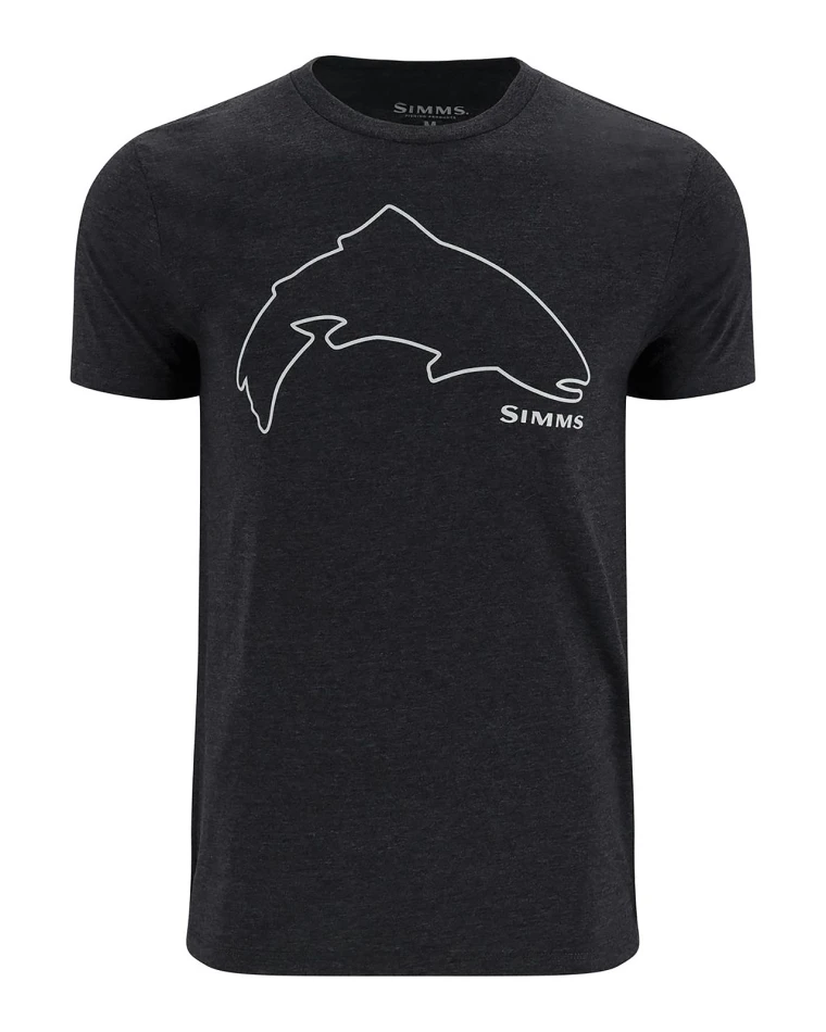 Trout Outline T-shirt, kolor: 1293 - Dark Gunmetal Heather - 1