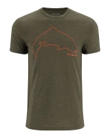 Trout Outline T-shirt, kolor: 1274 - Loden Heather