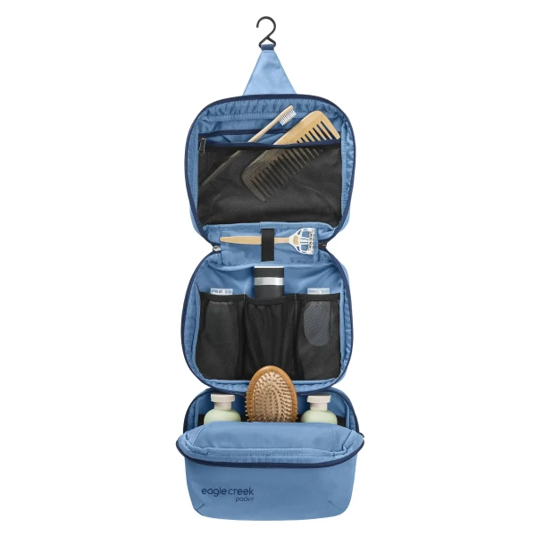 Eagle Creek Reveal Trifold Toiletry Kit, kolor: Blue Dawn - kosmetyczka otwarta
