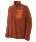 Men's R1 Air zip-Neck, kolor: Burnished Red