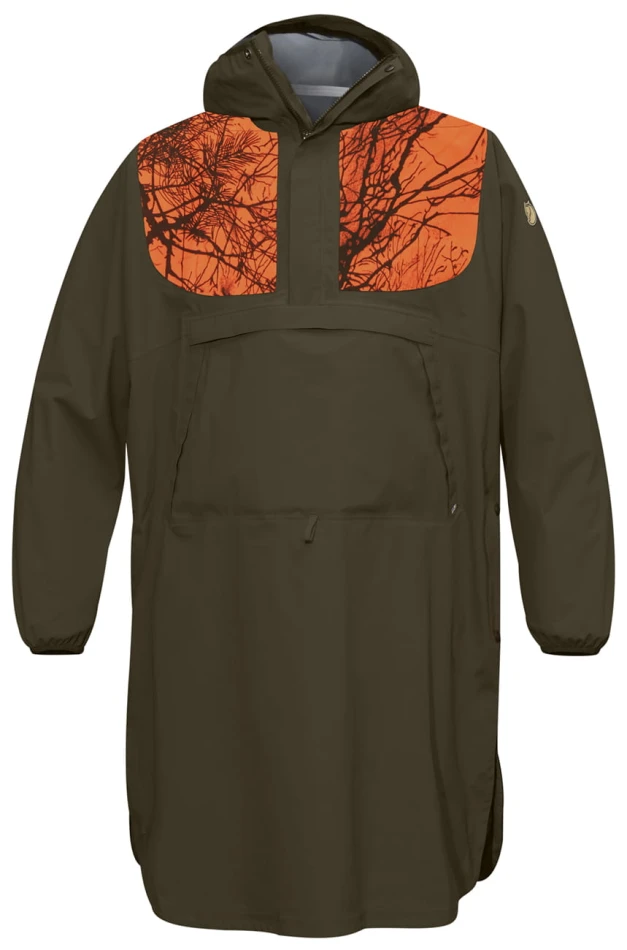Lappland Eco Shell Poncho, kolor: 633-211 Dark Olive-Burnt Orange