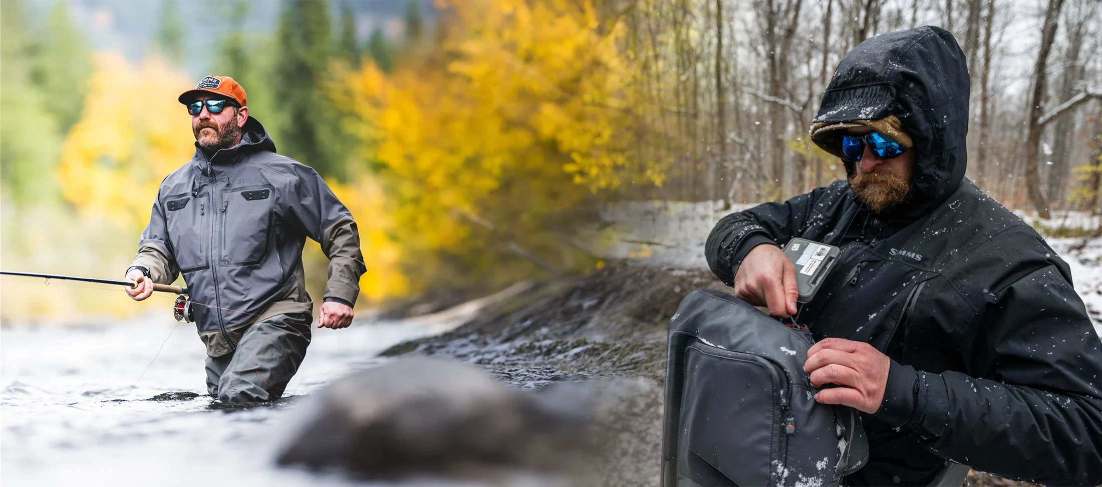 Simms G3 Guide Jacket – kurtka wędkarska do brodzenia GORE-TEX w kolorach Dark Elkhorn i Black
